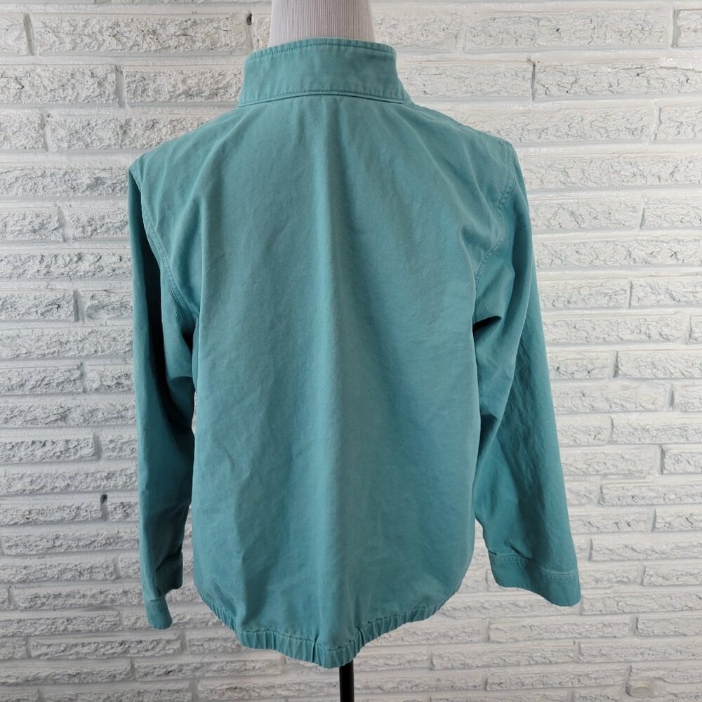CJ Banks Womens Jacket Extra Large XL Denim Baby Blue Pockets Zip Snap SWE144E - Picture 7 of 10